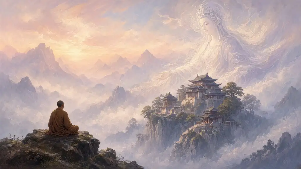 Original fantasy illustration for Quellious, the Tranquil