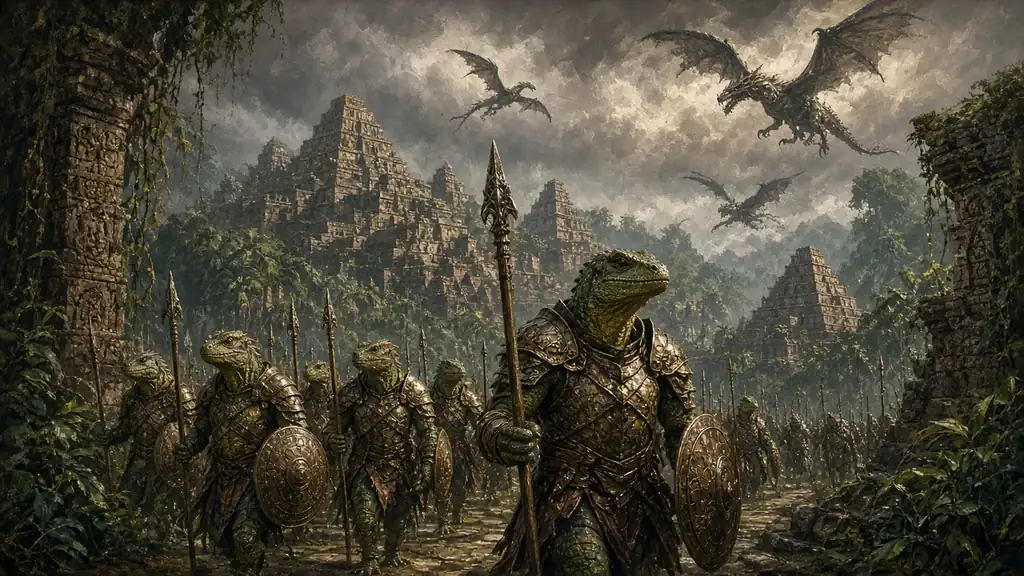 Original fantasy illustration for The Iksar Empire